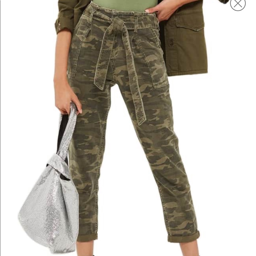 Topshop High Waist Camo Pants